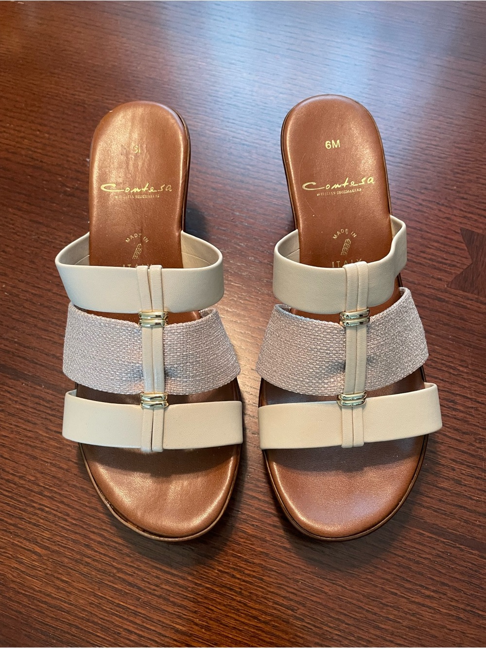 Beige Slip-On Sandals for Women